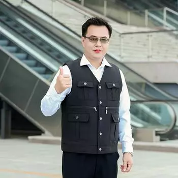 Шерстяной жилет, Зимний утепленный жилет для мужчин среднего и пожилого возраста из кожи и меха, жилет из овечьей кожи, для бега в Цзянху XL