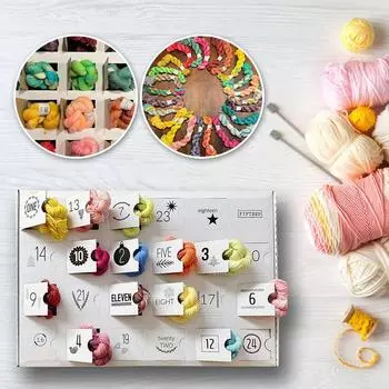 Шерстяные адвент-календари для праздников, многоразовый тканевый календарь для любителей вязания крючком