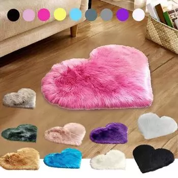 Шерстяные коврики с имитацией овчины, искусственные нескользящие коврики для спальни, мохнатые коврики разноцветный