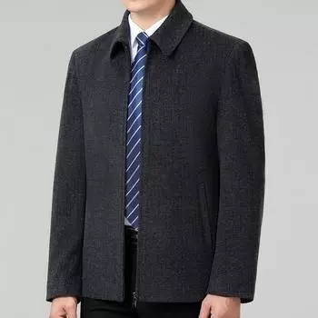 Шерстяные куртки для мужчин среднего и пожилого возраста, деловые повседневные пиджаки с лацканами на осень и зиму, одежда для отцов, шерстяные топы для руководителей и кадровых сотрудников 170