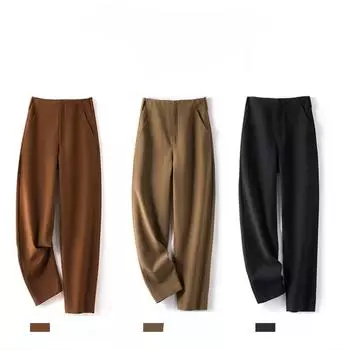 Шерстяные серповидные брюки свободного кроя Брюки Харлан повседневные брюки-бананы 26/S