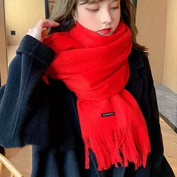 Шерстяные шарфы Зимние шейные платки Мягкая однотонная шаль Элегантный кашемировый шарф для путешествий розовый