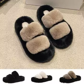Шерстяные тапочки для женщин, домашние шерстяные тапочки с мягкой подошвой для женщин, утепленные шерстяные тапочки 36 чёрный