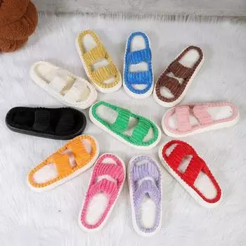 Шерстяные тапочки с мягкой подошвой Treading Shit Feeling, женская верхняя одежда, домашняя обувь на толстой подошве, хлопковые тапочки A Word, парные тапочки 36-37 оранжевый