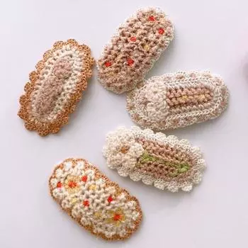 Шерстяные вязаные кружевные заколки для девочек, женщин, детей, детские головные уборы, милые модные заколки для волос, аксессуары для волос кофейный