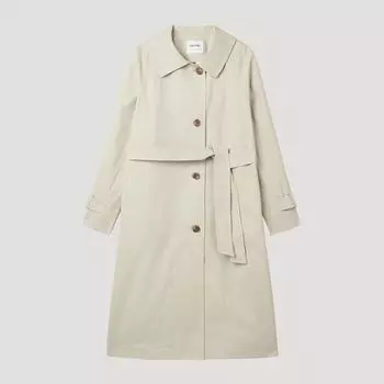 Shesmiss Cotton Blend Belted Mac Coat Swwbyp11020 Lb light beige/55