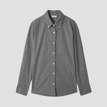 Shesmiss Cotton Gingham Check Shirt Swwstp11050 Bk blacks/55