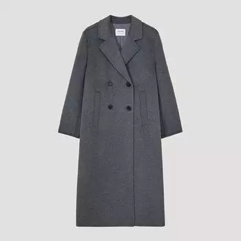 Shesmiss Double Breasted Handmade Coat Swhcto41080 Mg MELANGE GRAY/77