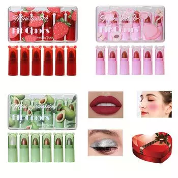 Шесть цветов Мини Многофункциональный костюм Помада Пудра Румяна Тени для век 6 шт Подарки на День матери