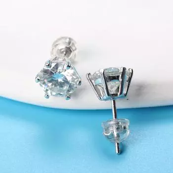 Шесть Коготь ювелирные изделия 2 шт элегантный подарок снежинка муассанит серьги гвоздики серьги S925 стерлингового серебра свадьба 0.5ct