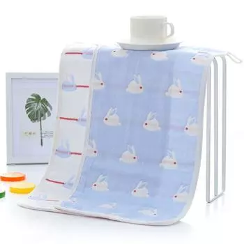 Шесть слоев хлопчатобумажных детских полотенец Марлевое полотенце для младенцев и малышей Для мытья лица Полотенце для лица 6 слоев жаккардового полотенца для рук с рисунком 25x25cm