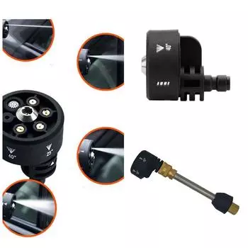 Шесть в одной насадке для мойки автомобилей, беспроводная портативная машина для уборки, насадка для воды высокого давления, веерообразные многофункциональные аксессуары One Size