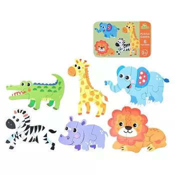 Шесть в одном большом железном ящике-головоломке для детей, доска-головоломка, игрушки для раннего развития детей для мальчиков и девочек One Size