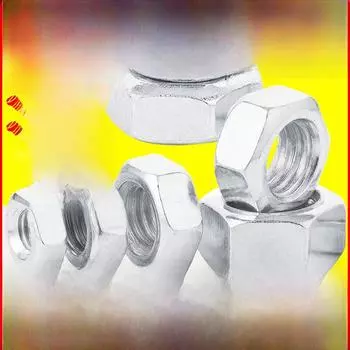 Шестигранная гайка из никелированной нержавеющей стали 304 — размеры M3, M4, M5, M6, M8 M2 (nickel-plated iron)