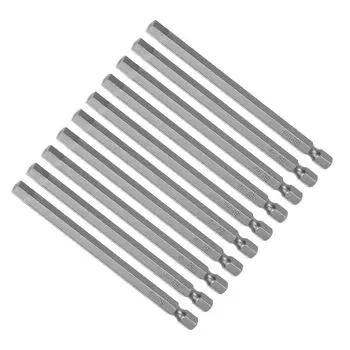 Шестигранная головка CoCud, шестигранный хвостовик H6, длина 100 мм, бита для отвертки из легированной стали S2 для электроинструмента, упаковка из 10 штук 1/4 - (заявка: Дрель)