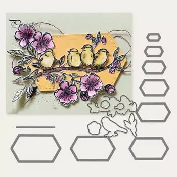 Шестигранная рамка, металлические штампы для резки, сделай сам, скрапбук, тиснение, бумажные карты, альбом, трафарет серебряный