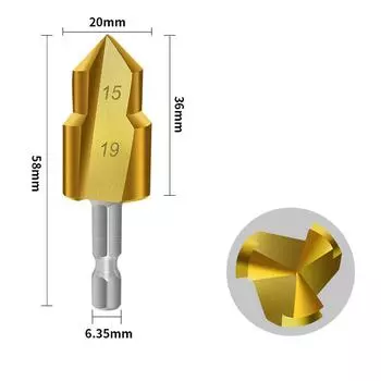Шестигранная ручка водопроводной трубы PPR подъемное сверло быстрорежущая сталь водопроводная труба расширение сверло #20 жёлтый