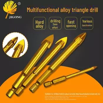 Шестигранное крестообразное ручное сверло для стеклянной плитки и бетона - Треугольный сплав открывалка 5mm