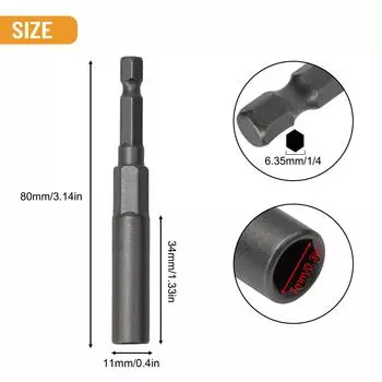 Шестигранные головки длиной 80 мм, сверла для гаечных ключей, магнитные головки для гаек и болтов 5.5mm