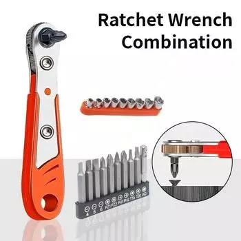 Шестигранный гаечный ключ с храповым механизмом, мини-быстросъемная головка, инструменты для ремонта ручек для дома, отвертка 1/4 дюйма для автомобиля Torx Bits-10PCS