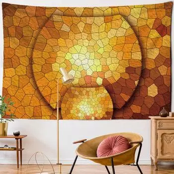 Шестигранный гобелен на стену, керамическая плитка с узором, богемный хиппи, дорожный коврик для кемпинга, комната с принтом, полиэстер, домашний декор 95x70CM