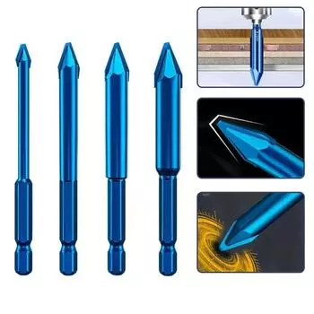 Шестигранный хвостовик 6/8/10/12 мм, треугольное сверло для пробивки стеклянной плитки, высокопрочное эксцентриковое сверление, прецизионное сверление,