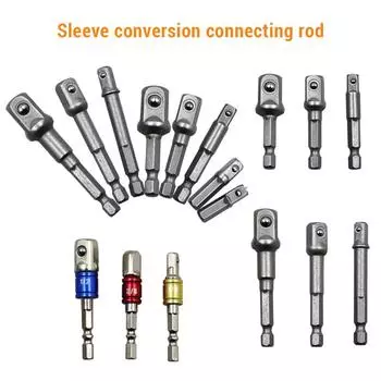 Шестигранный хвостовик адаптер для сверла 1/4 3/8 1/2 Стальной универсальный набор адаптеров для гнезд, работающих с электрическим/беспроводным патроном для дрели темно-синий