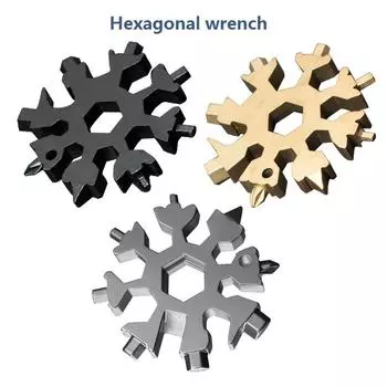 Шестигранный ключ Многофункциональный снежный ключ многоцелевой универсальный инструмент портативный и переносной шестигранный углеродистая сталь пластина ручной 65mm&80g серебряный