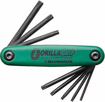 Шестигранный ключ-нож, набор из 8 инструментов для окрашивания Gorilla Black []BONDHUS Grip® (Т9, Т10, Т15, Т20, Т25, Т27, Т30, Т40) TF8-12634 №12634