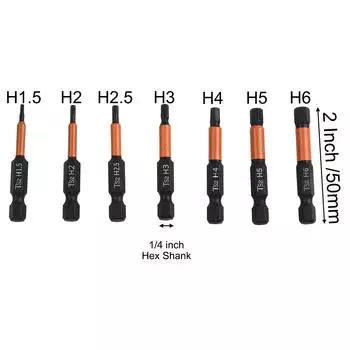 Шестигранный ключ-отвертка магнитная 1/4 хвостовик 50 мм длина