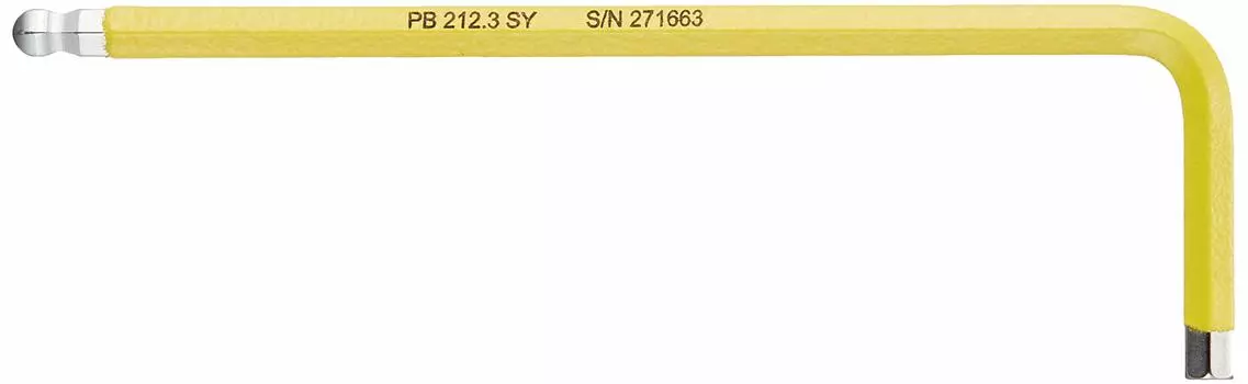 Шестигранный ключ PB Swiss Tools с шариком (радуга) Лимонный цвет 212-3RB