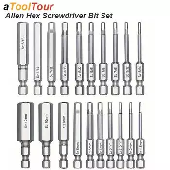 Шестигранный ключ-шестигранник, набор бит, магнитный метрический, имперский наконечник отвертки, мм, дюймовый, адаптер для электродрели, отвертка, ручной инструмент