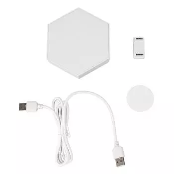 Шестигранный светодиодный настенный светильник с сенсорным управлением, светодиодная панель с USB-источником питания для спальни, игровой комнаты, Backgro RGB