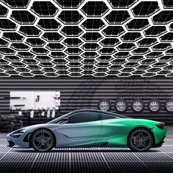 Шестигранный светодиодный светильник для гаража автомобиля, потолочный светильник для мастерской, трубчатая лампа для ремонта автомойки, складское освещение, переменный ток 110/220 В Cold White 6000K