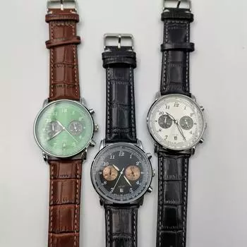 Шестиконтактный мужской модный повседневный деловой спортивный кварцевый ремешок H чёрный