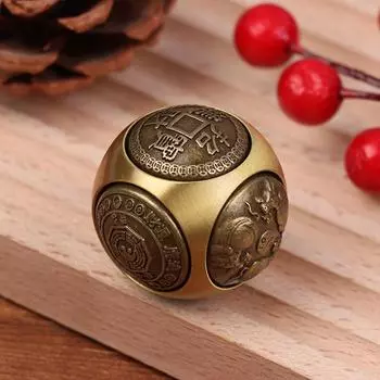 Шестиликий Четыре Благословения Удачи Денег Спиннер Латунный Кубик для снятия стресса Мяч для снятия стресса Игрушки для поделки 1Pc