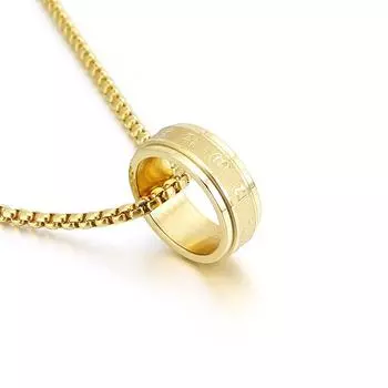 Шестисимвольная мантра на санскрите, вращающееся ожерелье из титановой стали