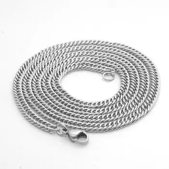 Шестистороннее двухслойное шлифовальное кубинское ожерелье из нержавеющей стали в стиле хип-хоп для мужчин и женщин, минималистичные украшения 4mm-50cm серебряный