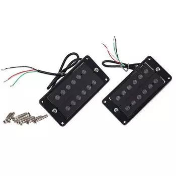 Шестиструнные звукосниматели с двойной катушкой, черные, с рамкой из фибрового картона, аксессуары для крепления гитары для LP чёрный