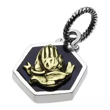 Шестиугольная игровая подвеска в виде руки fp0608 [Figmart] [Серебряный аксессуар]