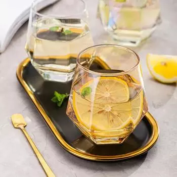 Шестиугольные бокалы для красного или белого вина, прозрачные коктейльные бокалы для вечеринок, баров, клубов, бокалы для шампанского, питьевые принадлежности 360ml янтарь