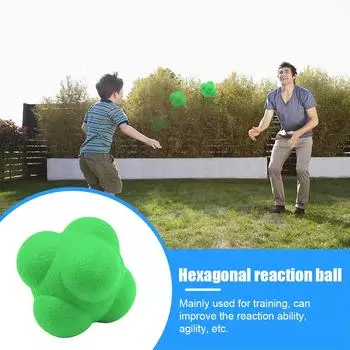 Шестиугольный баскетбольный тренировочный мяч для реакции 5,5 см для детей и взрослых (зеленый)