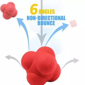 Шестиугольный баскетбольный тренировочный мяч для реакции 5,5 см для детей и взрослых (красный)