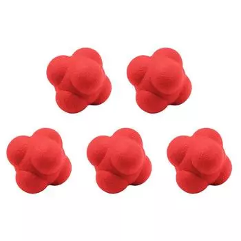 Шестиугольный баскетбольный тренировочный мяч для реакции 5,5 см для детей и взрослых (красный)