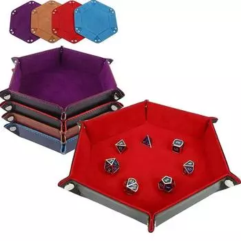 Шестиугольный лебедь Бархатный лоток для игральных костей Разное Ящик для хранения Кожаная башня для игральных костей Настольная игра Лоток для игральных костей Аксессуары для развлечений красный
