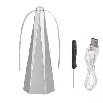 Шестиугольный вентилятор для отпугивания комаров, автоматический бесшумный вентилятор с питанием от USB, отпугиватель мух для дома и улицы, золотой