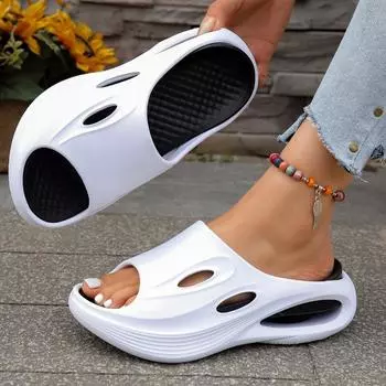 Shevalues женские летние сандалии мягкие сланцы на платформе Cloud House унисекс нескользящая пляжная обувь для улицы женские тапочки для ванной 36 белый