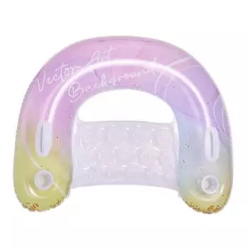 Шезлонг для бассейна с двойными подстаканниками Надувной поплавок для отдыха у бассейна Сиденье на воздушной подушке Стул для бассейна Поплавки для летних водных развлечений разноцветный