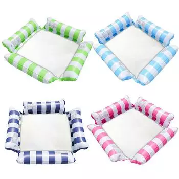 Шезлонг из ПВХ, плавающие игрушки, удобная полосатая водная плавающая кровать, портативный, герметичный, легкий для летнего бассейна, принадлежности Rose Red