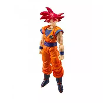 SHFiguarts Dragon Ball Super Super Saiyan God Son Goku - Бог Сайян, представленный вам праведным сердцем - Приблизительно 140 мм, окрашенный ПВХ и АБС